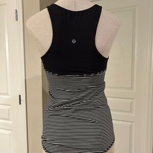 Lululemon Black and White Striped Tank Top